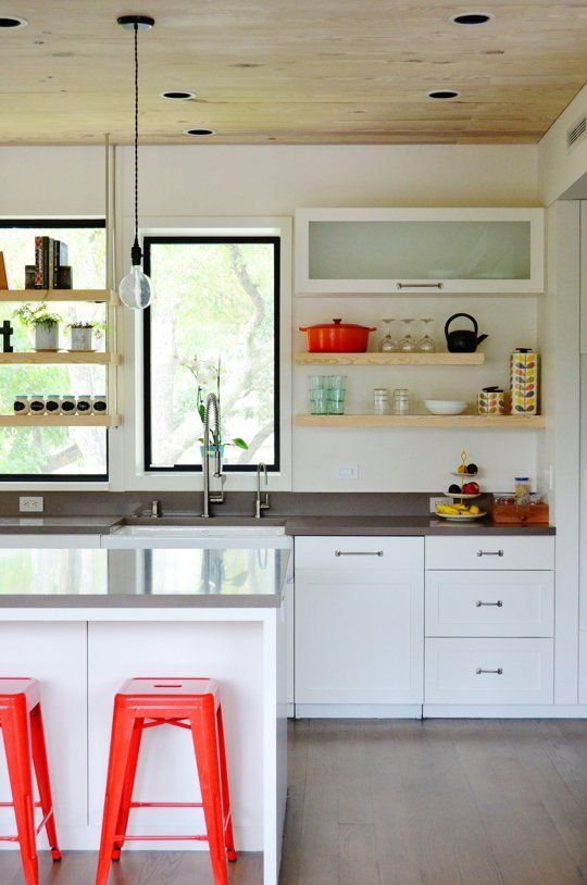 Simple and modern, love the bartop - Kitchen Inspiration for #ThisOldHouse via www.L-2-Design.com