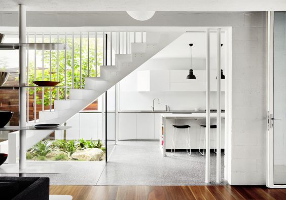 I love how Australian homes have a courtyard or transparent separation of inside to outside. This kitchen looks like something I'd love to wake up to. #kitchen inspiration for #ThisOldHouse via www.L-2-Design.com