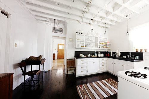 A clearly renovated, messy ceiling that's been painted out and doesn't look too busy. #ThisOldHouse inspiration via www.L-2-Design.com